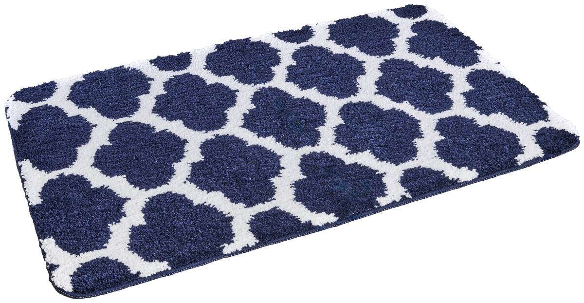 Badematte blau Vorderseite: 100% Polyester Rückseite: 100% Latex B/L: ca. 60x100 cm