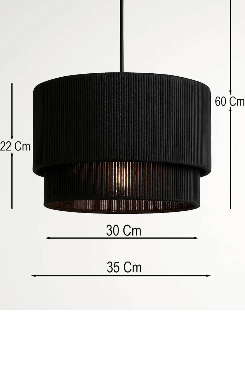 Opviq Pendelleuchte schwarz Kunststoff B/T/L: ca. 35x35x35 cm E27 1 Brennstellen
