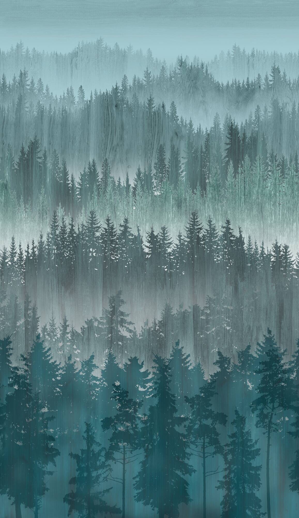 Livingwalls Fototapete Natur grau petrol blau B/L: ca. 280x159 cm