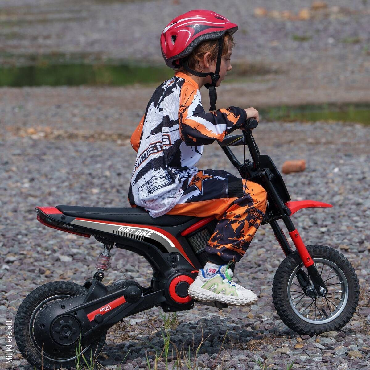 HOMCOM Kindermotorrad rot B/H/L: ca. 64x76,5x119 cm