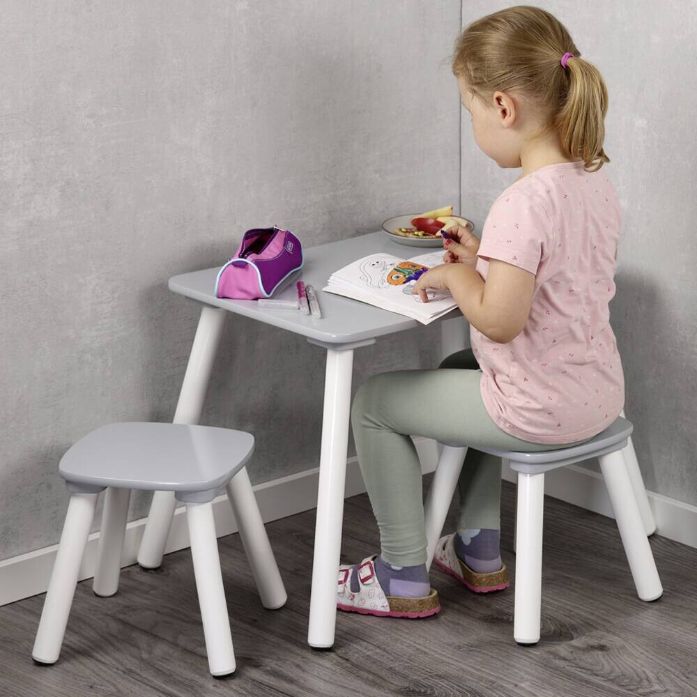 Kindertisch grau Holz B/H/L: ca. 38x43,5x58 cm