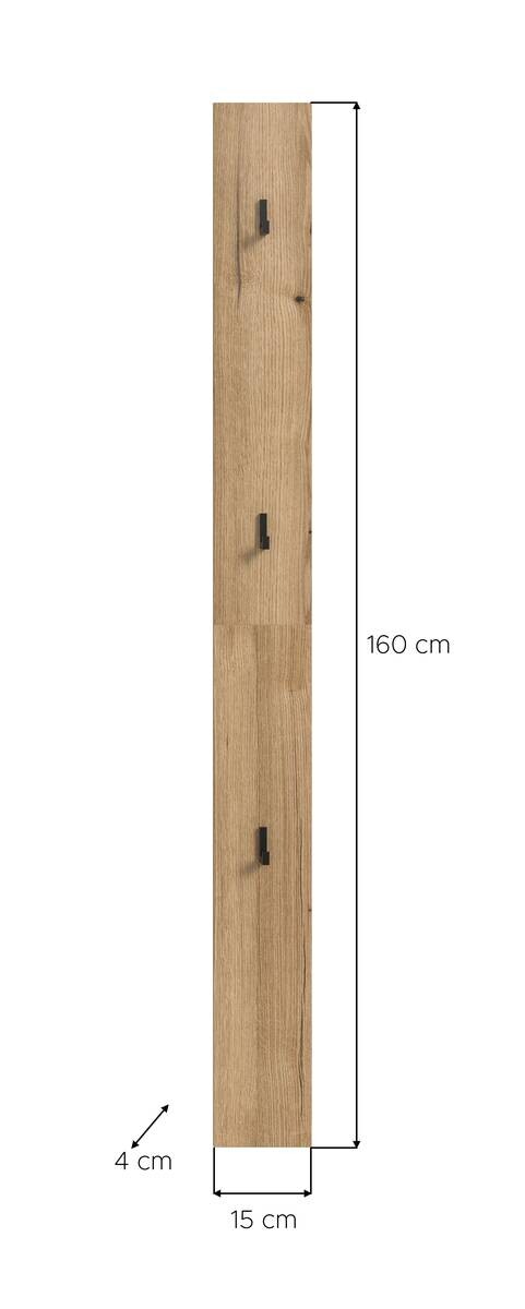 Garderobenhaken Naro Evoke Oak Nachbildung B/H/T: ca. 15x160x2 cm