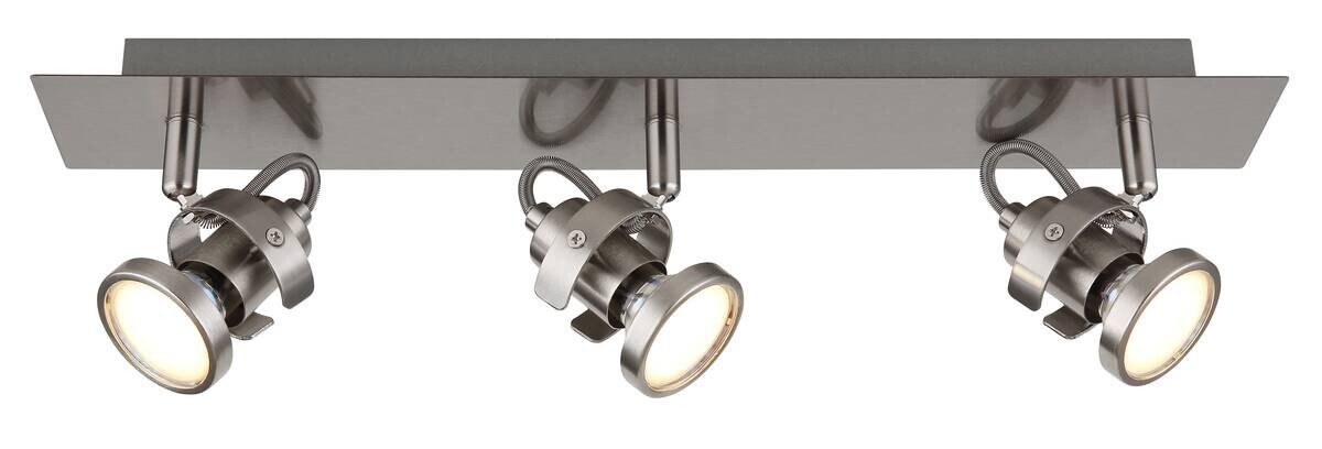 GLOBO Spot nickel B/H/L: ca. 10x13,2x46 cm GU10 3 Brennstellen