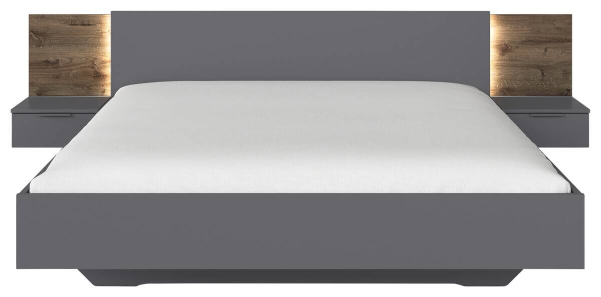 Bettanlage Marbella grau B/H/T: ca. 266x83x208 cm Liegefläche B/L: ca. 180x200 cm