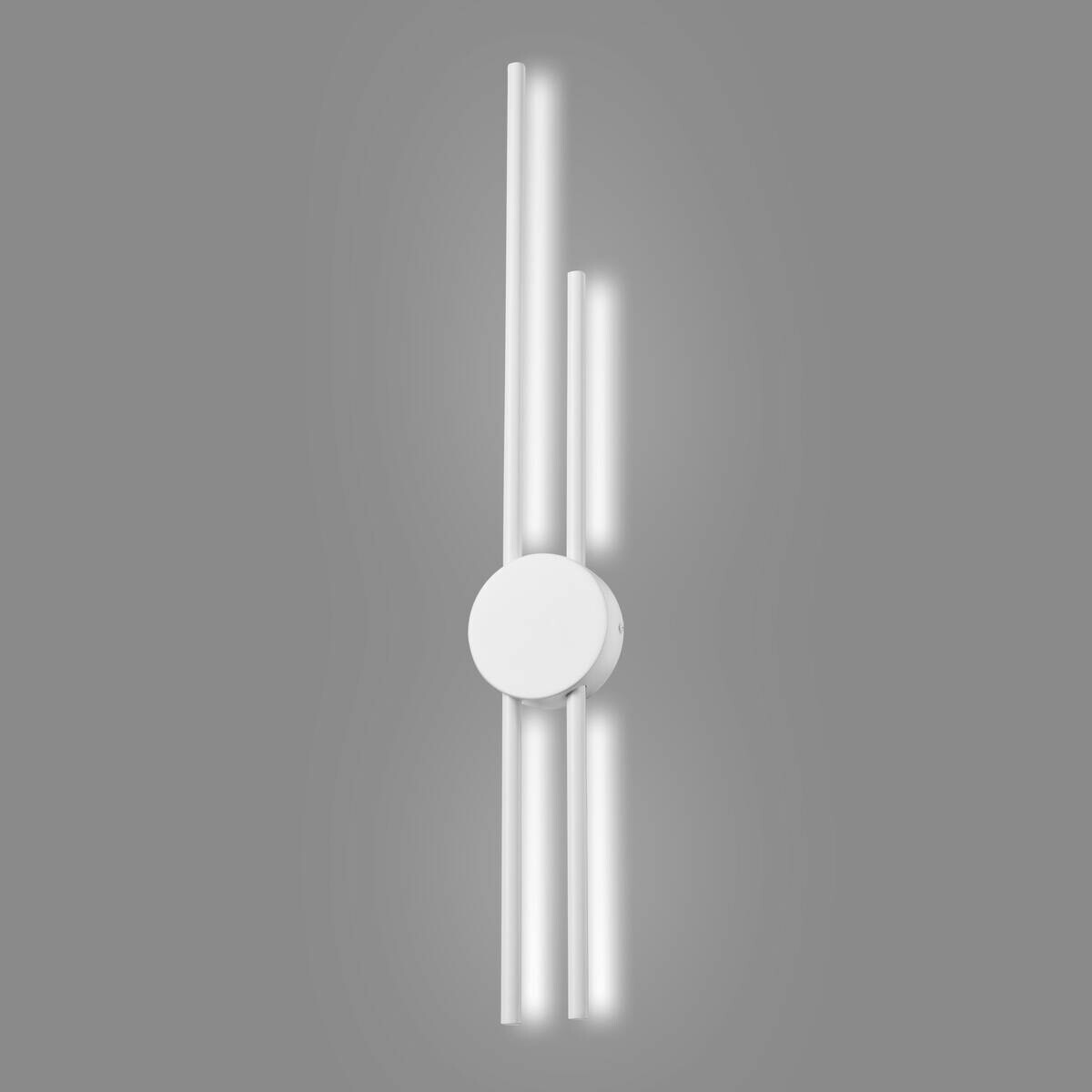 Lamkur LED-Wandleuchte weiß PVC Holz B/H/L: ca. 12x80x12 cm