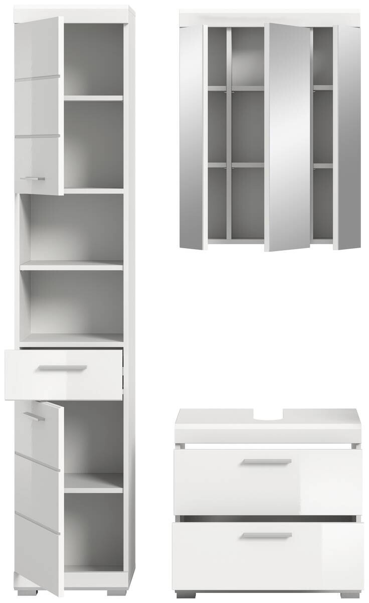 Badezimmer-Set Scout weiß weiß Hochglanz B/H/T: ca. 112x191x37 cm