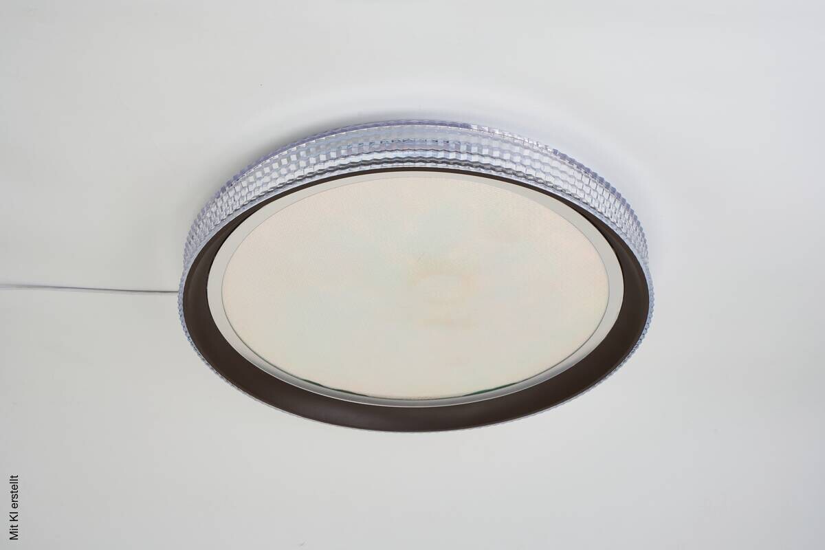 POCOline Deckenleuchte Aliyah weiß braun Metall D: ca. 48,5 cm