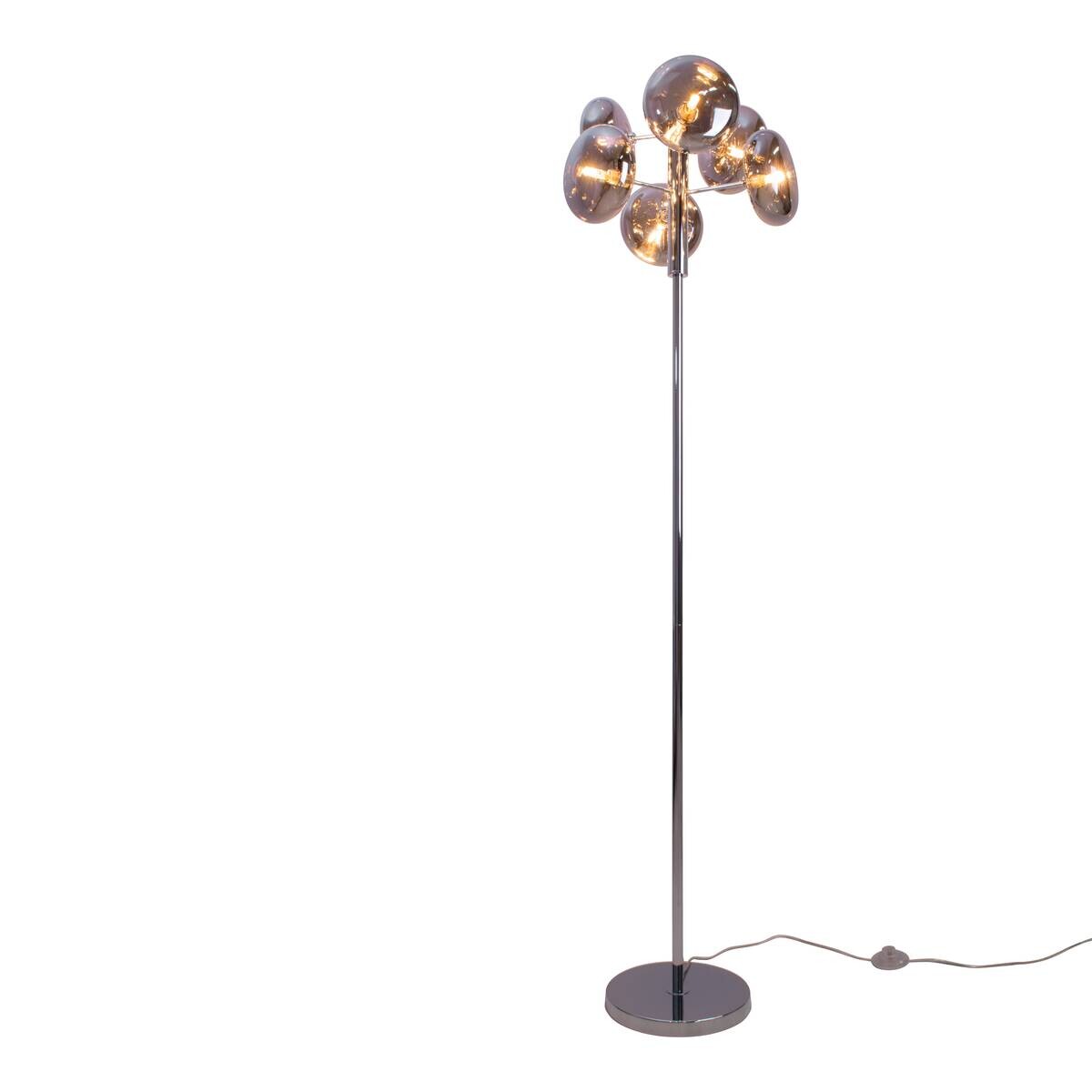 Näve Leuchten Stehlampe 2070597 Chrom Metall Glas B/H/T: ca. 44x165x44 cm 6 Brennstellen