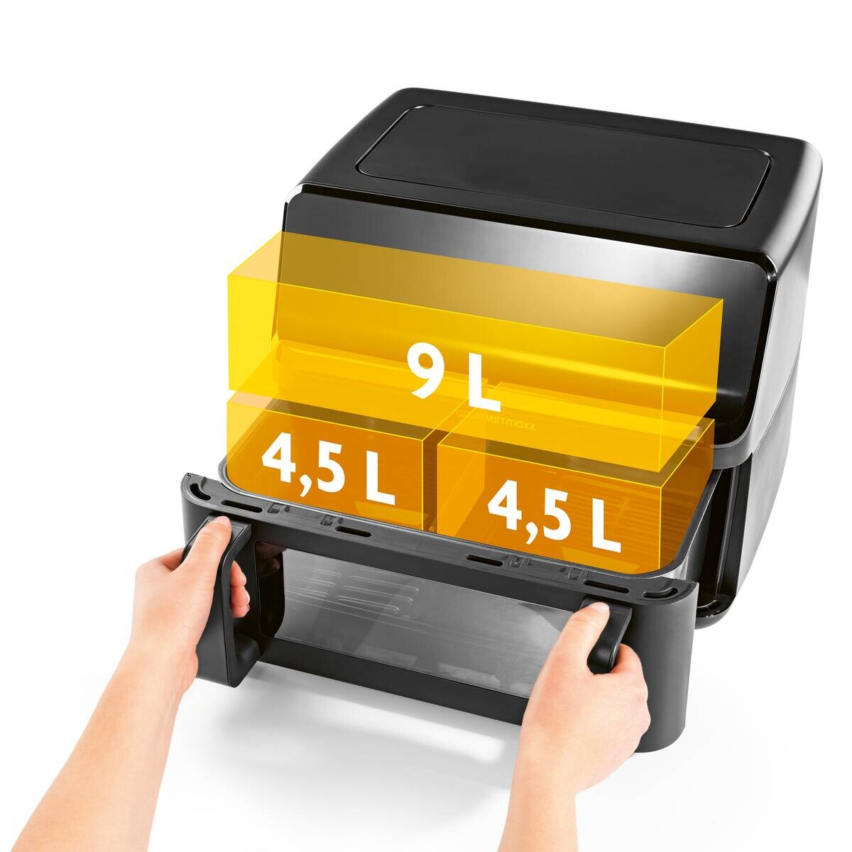 GOURMETmaxx Heißluftfritteuse schwarz Kunststoff B/H/L: ca. 37,2x30,1x39 cm ca. 9 l