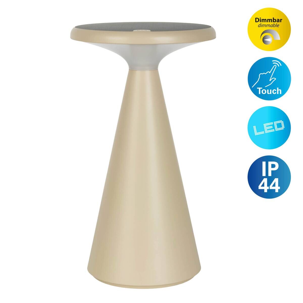 LED-Außentischleuchte beige B/H/T/D: ca. 11,5x20x11,5x11,5 cm