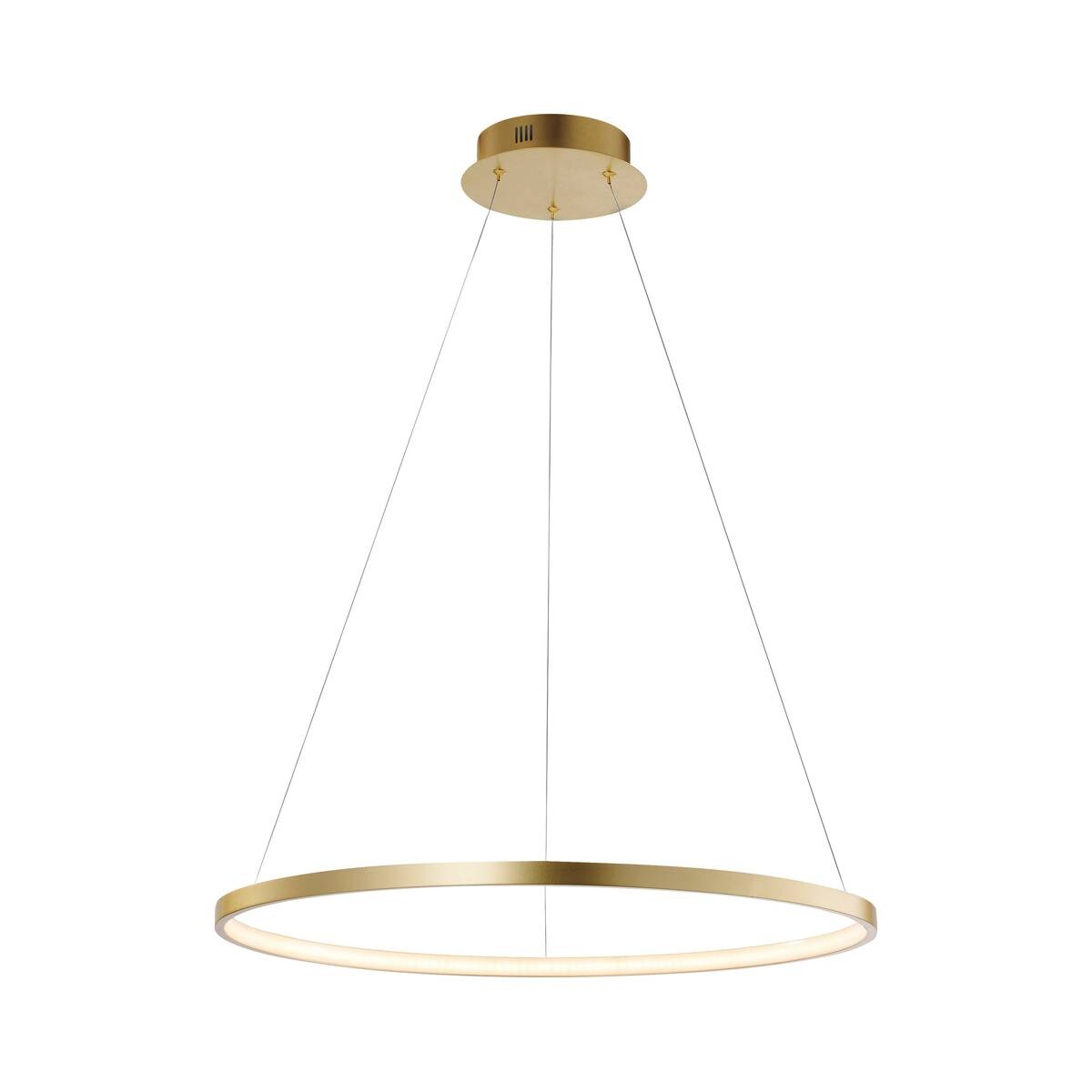 Just Light LED-Pendelleuchte CIRCLE 11524-12 weiß gold Kunststoff Metall H/D: ca. 120x60 cm 1 Brennstellen