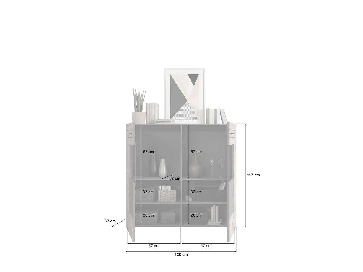 Highboard Freno B/H/T: ca. 120x117x37 cm