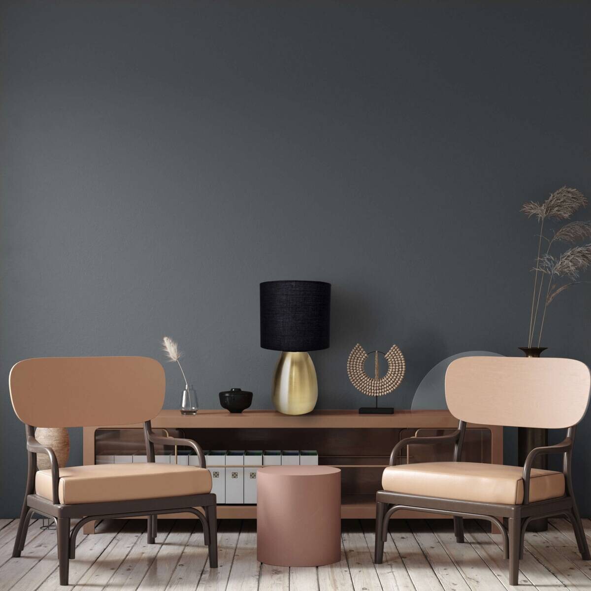 Näve Leuchten Tischleuchte 3189658 gold Metall Textil Kunststoff B/H/T: ca. 17,5x32,5x17,5 cm E14 1 Brennstellen