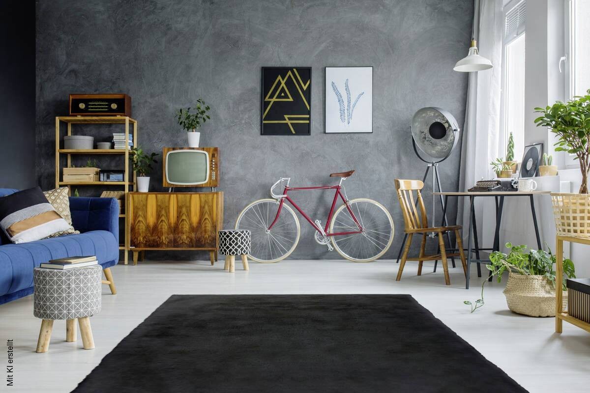 360Living Teppich Rabbit anthrazit B/L: ca. 180x280 cm