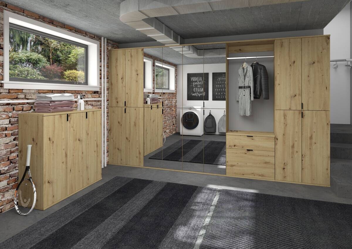 Schuhkommode PROJEKT Eiche Artisan Nachbildung B/H/T: ca. 61x99x34 cm