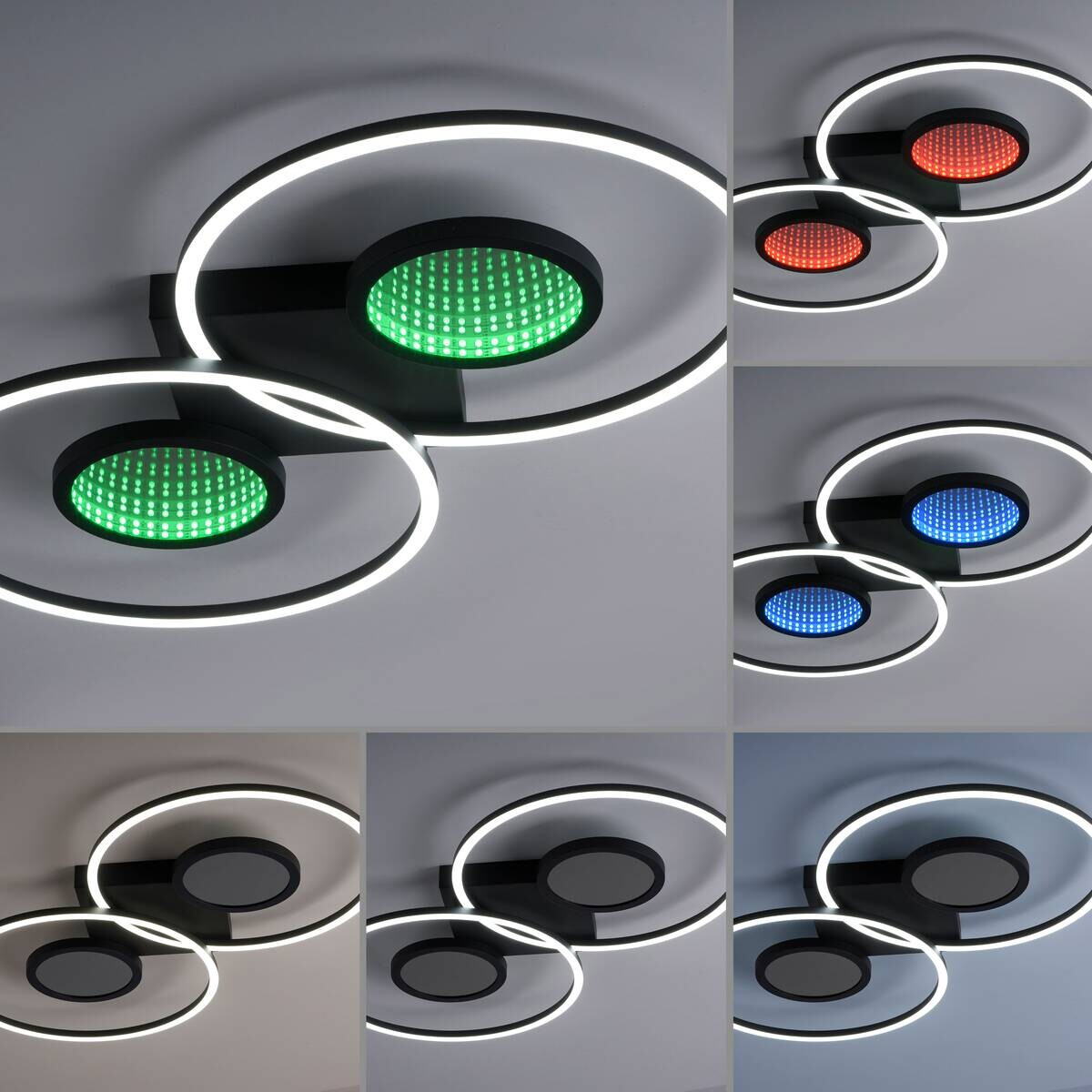Just Light LED-Deckenleuchte Tunel schwarz weiß Kunststoff Aluminium H/L: ca. 7x70 cm 2 Brennstellen