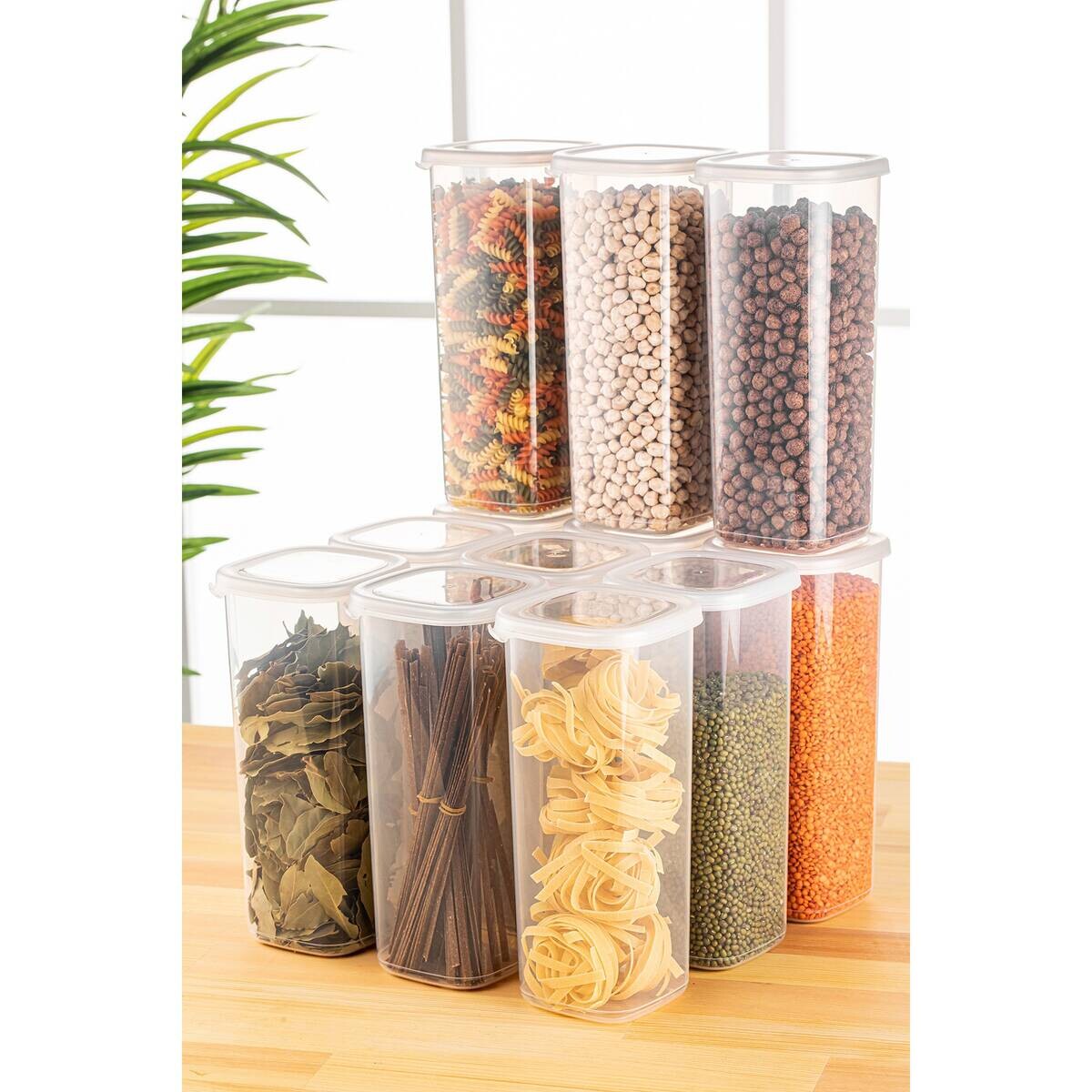 HermiaConcept Vorratsdosenset 12-tlg. weiß B/H/T/L/D: ca. 10x24,5x10x10x10 cm