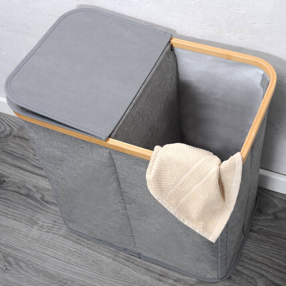 Kesper Wäschesammler grau Polyester B/H/T: ca. 54,5x50x33 cm