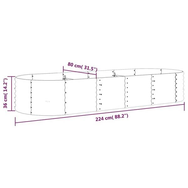 Hochbeet anthrazit Stahl B/H/L: ca. 80x36x224 cm