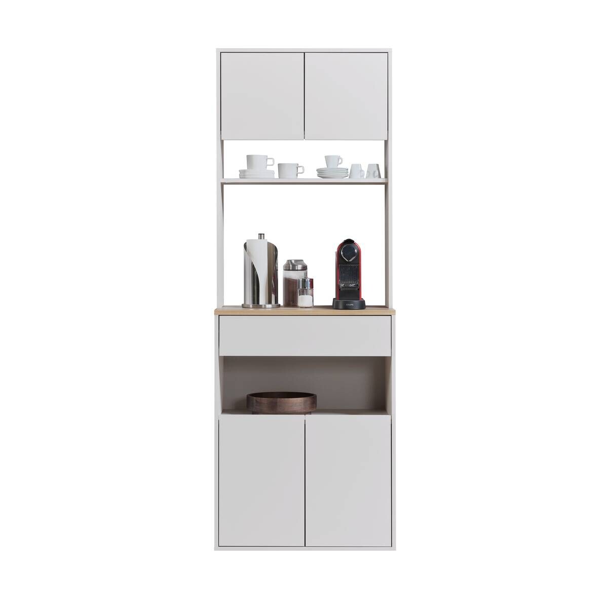 Mehrzweckschrank Kaffebar Kaschmir Eiche Nachbildung B/H/T: ca. 70x200x45 cm