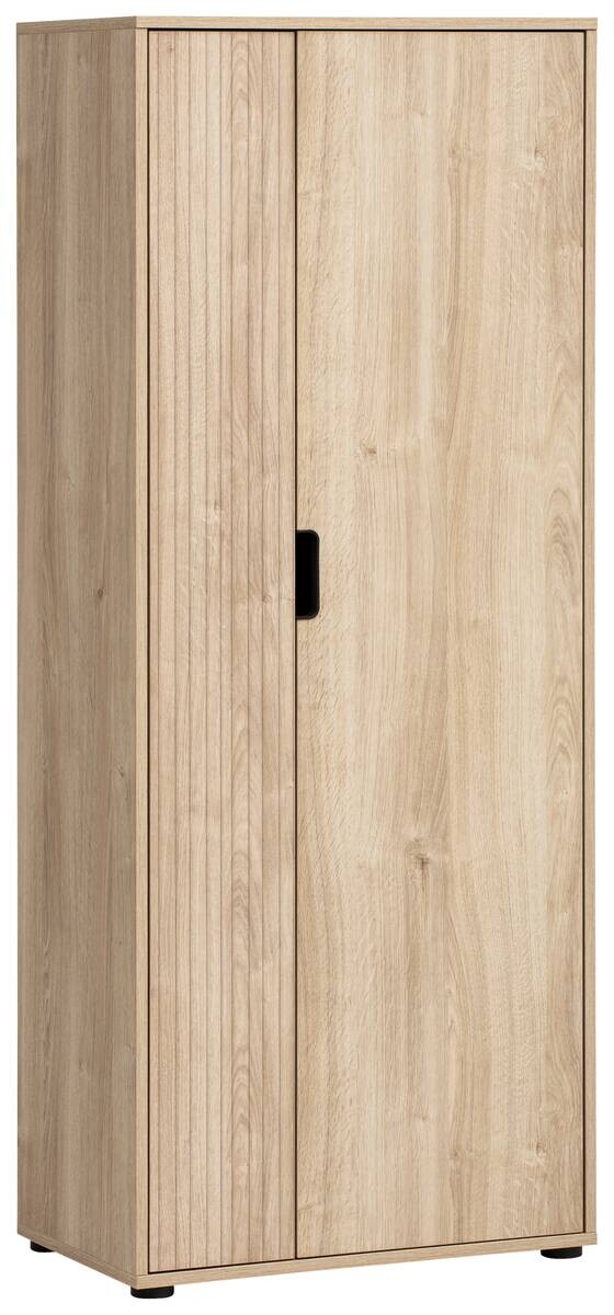 Aktenschrank Emmik schwarz matt Eiche Eiche weiß Nachbildung B/H/T: ca. 65,1x163,6x41 cm