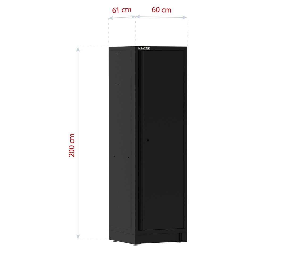 Hochschrank EOS Blackline schwarz B/H/L: ca. 60x200x61 cm