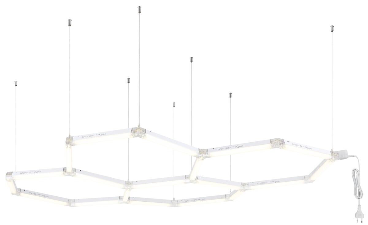 GLOBO LED-Deckenleuchte HONEYCOMB weiß Kunststoff B/H/T: ca. 19,9x103,3x157,9 cm 1 Brennstellen