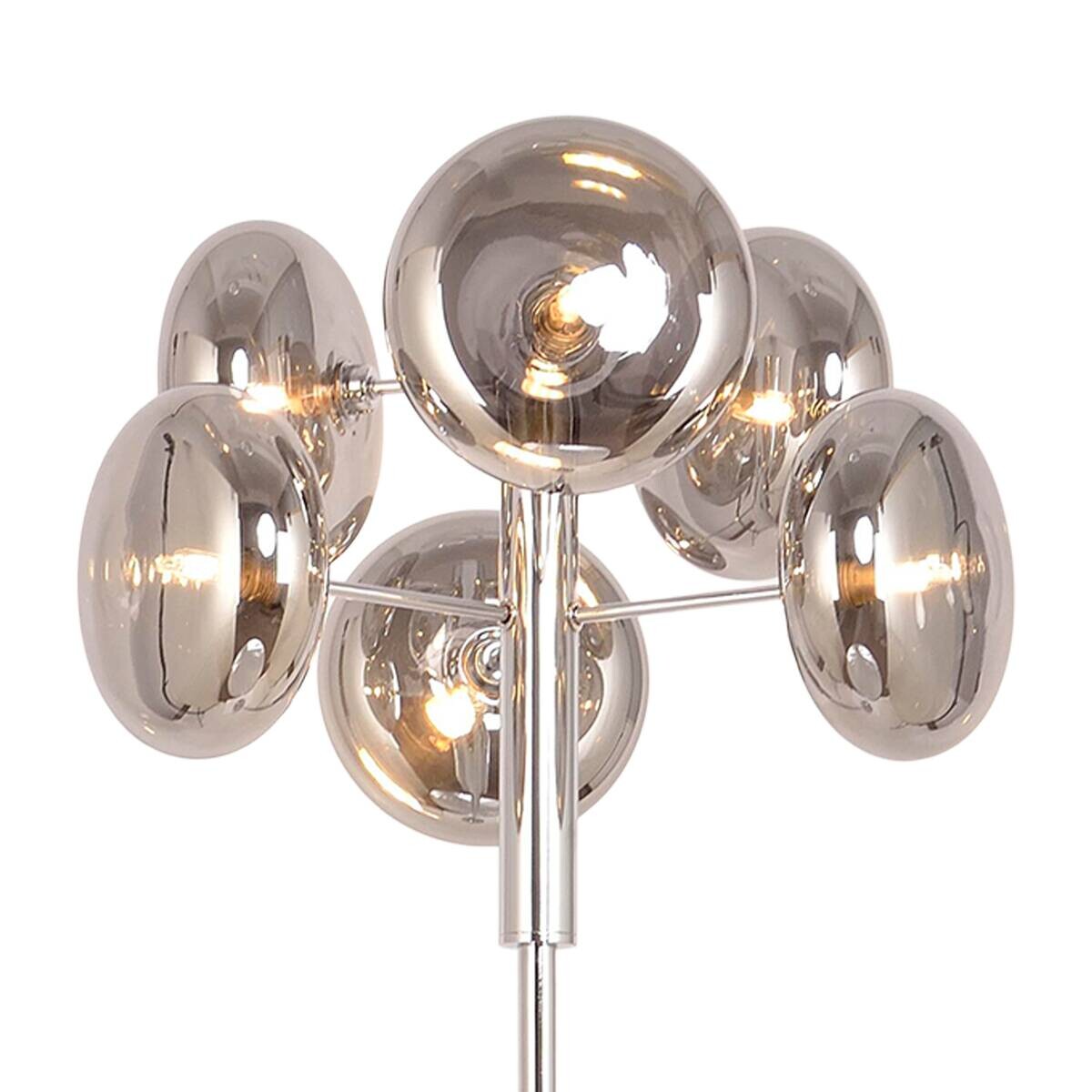 Näve Leuchten Stehlampe 2070597 Chrom Metall Glas B/H/T: ca. 44x165x44 cm 6 Brennstellen