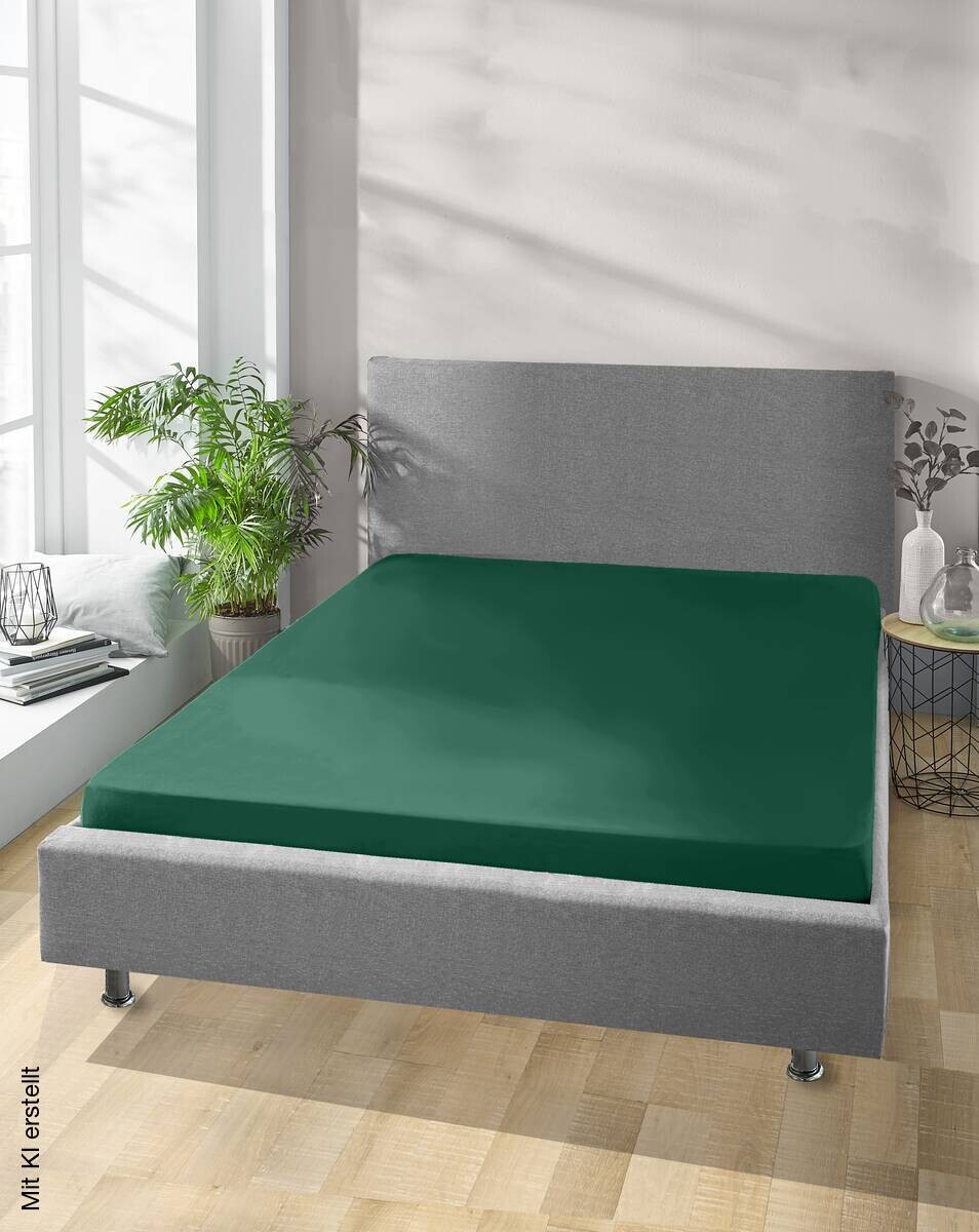 Jersey Spannbetttuch petrol Baumwolle B/H/L: ca. 180x28x200 cm