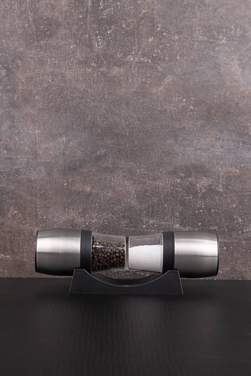 MASTERPRO Salz- u. Pfeffermühle FOODIES COLLECTION silber Edelstahl B/D: ca. 23x5 cm