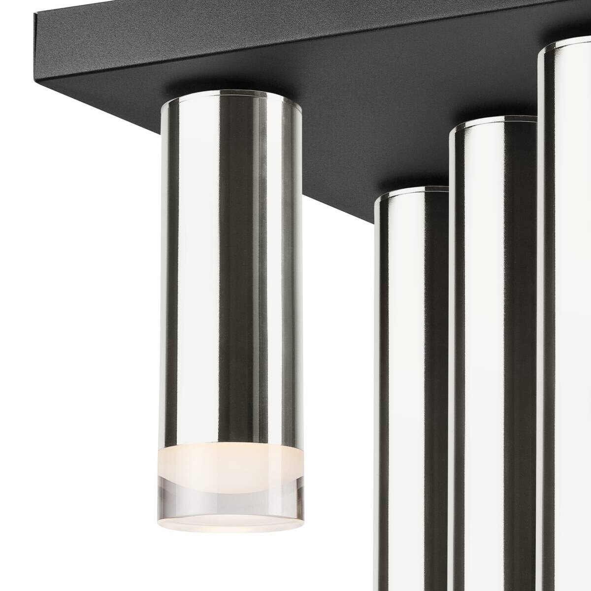 Lamkur Deckenleuchte schwarz silber Stahl B/H/L: ca. 30x31,5x30 cm E27 5 Brennstellen
