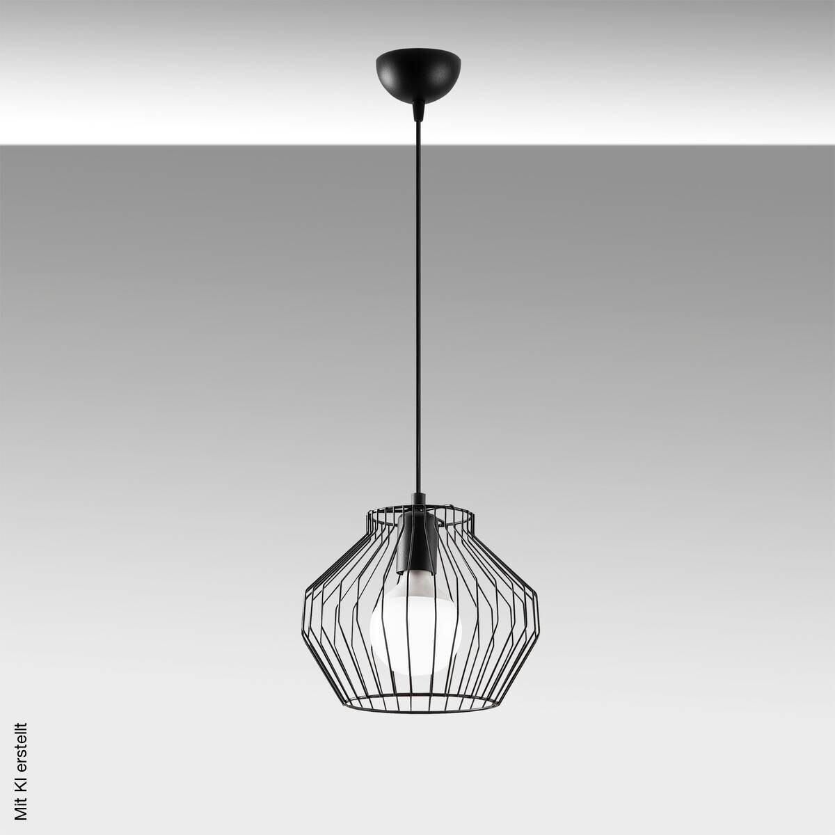 Opviq Pendelleuchte schwarz B/H/T: ca. 25x116x25 cm E27 1 Brennstellen