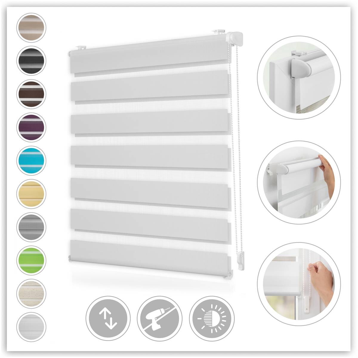 LICHTBLICK Doppelrollo Duo weiß B/L: ca. 90x220 cm