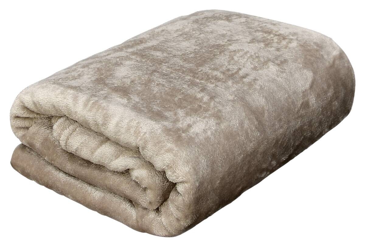 Flanelldecke beige Polyester B/L: ca. 140x200 cm