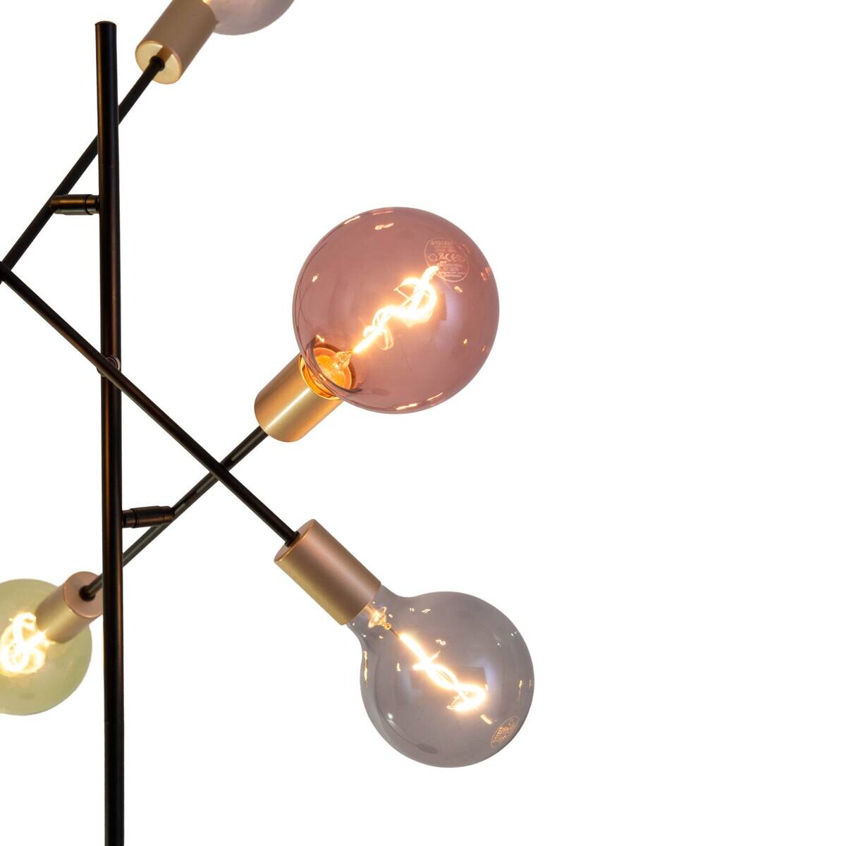 Näve Leuchten Stehlampe schwarz Metall B/H/T/D: ca. 49x150x49x49 cm E27 6 Brennstellen