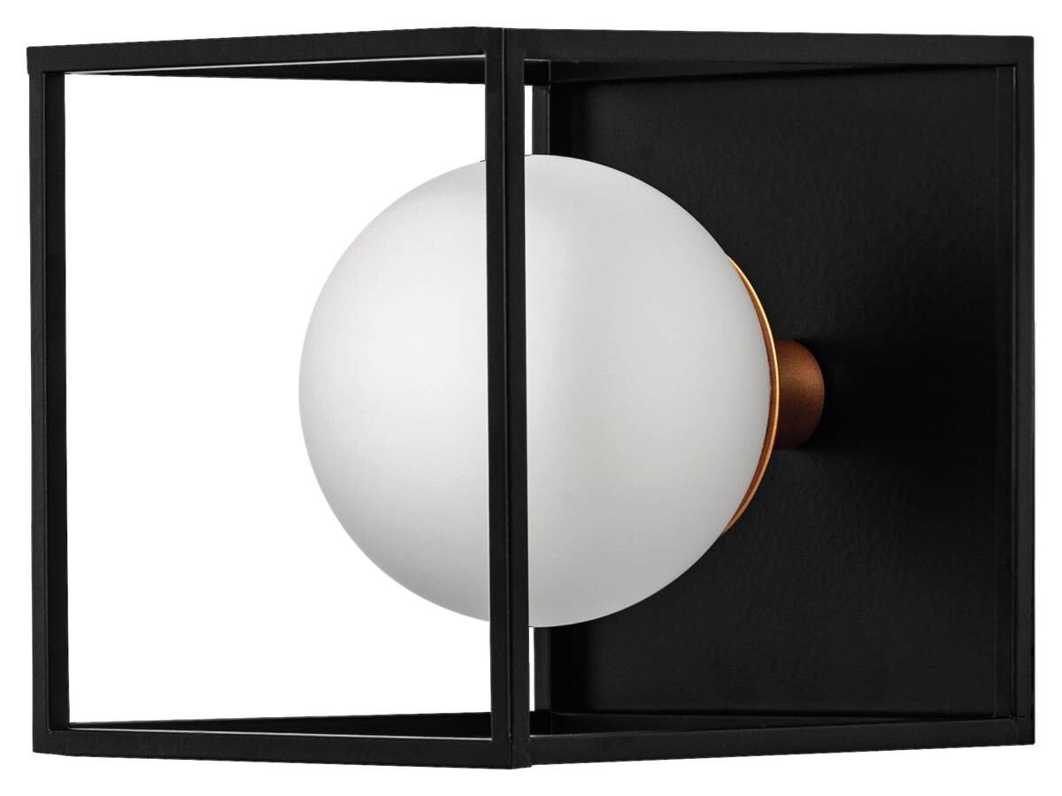 LEDVANCE Badezimmer-Wandleuchte Square schwarz weiß Metall Glas B/H/L: ca. 15x17,5x15 cm G9