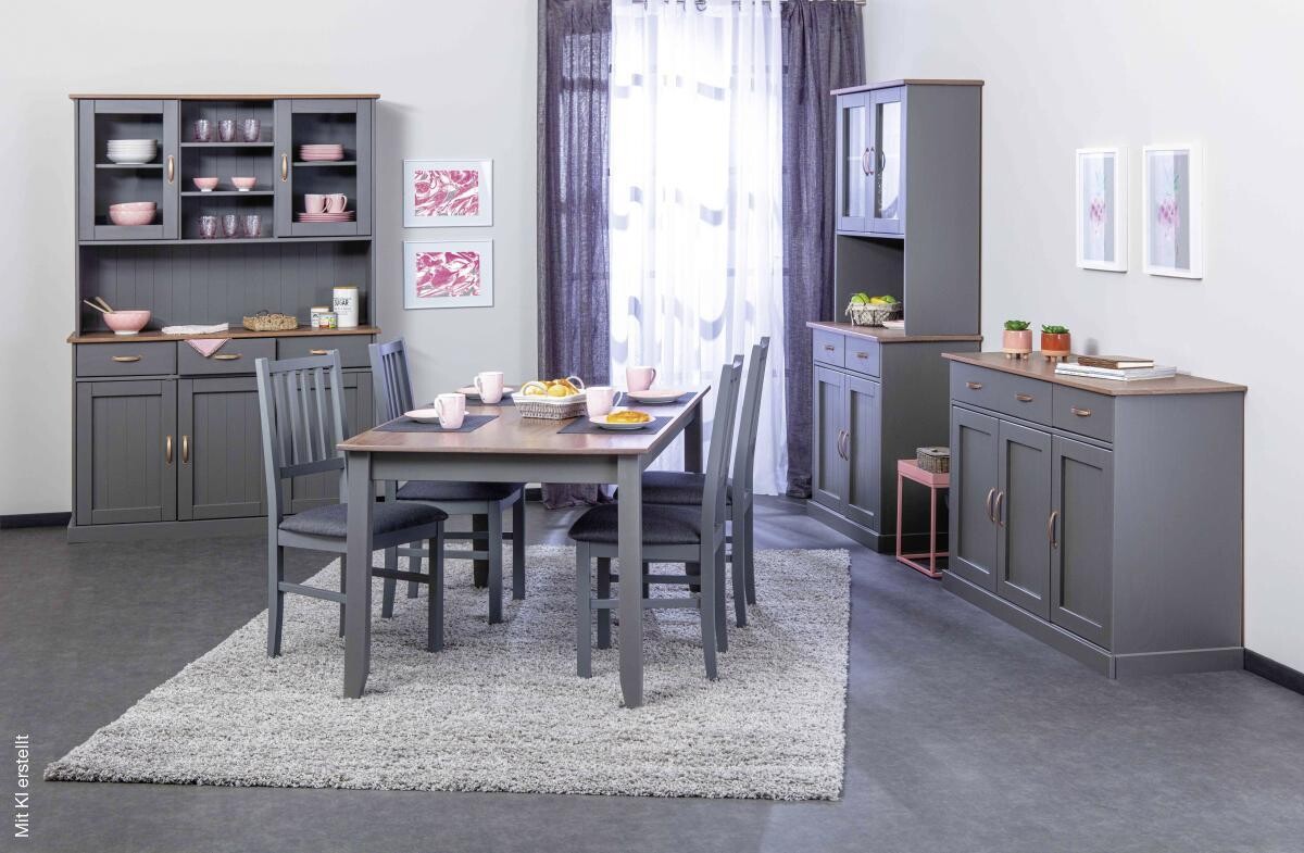 Buffet Luzerna grau braun B/H/T: ca. 90x191x45 cm