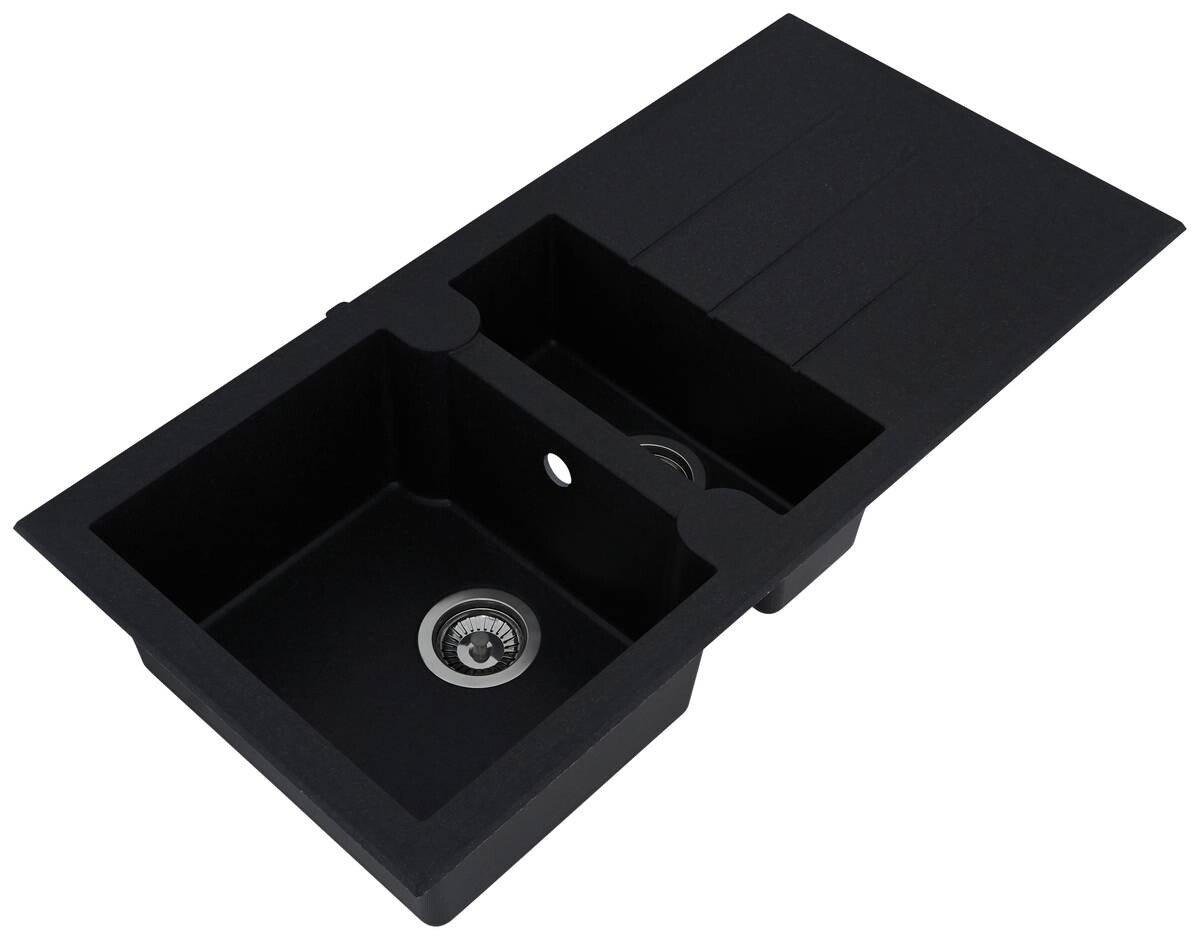 Respekta Einbauspüle Alineo 100 x 50 S schwarz Quarzolite B/H/T: ca. 100x21x50 cm