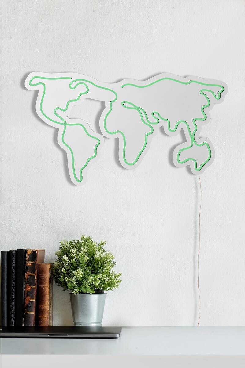 Opviq LED-Wandleuchte grün PVC B/H/T/L: ca. 66x38x2x66 cm