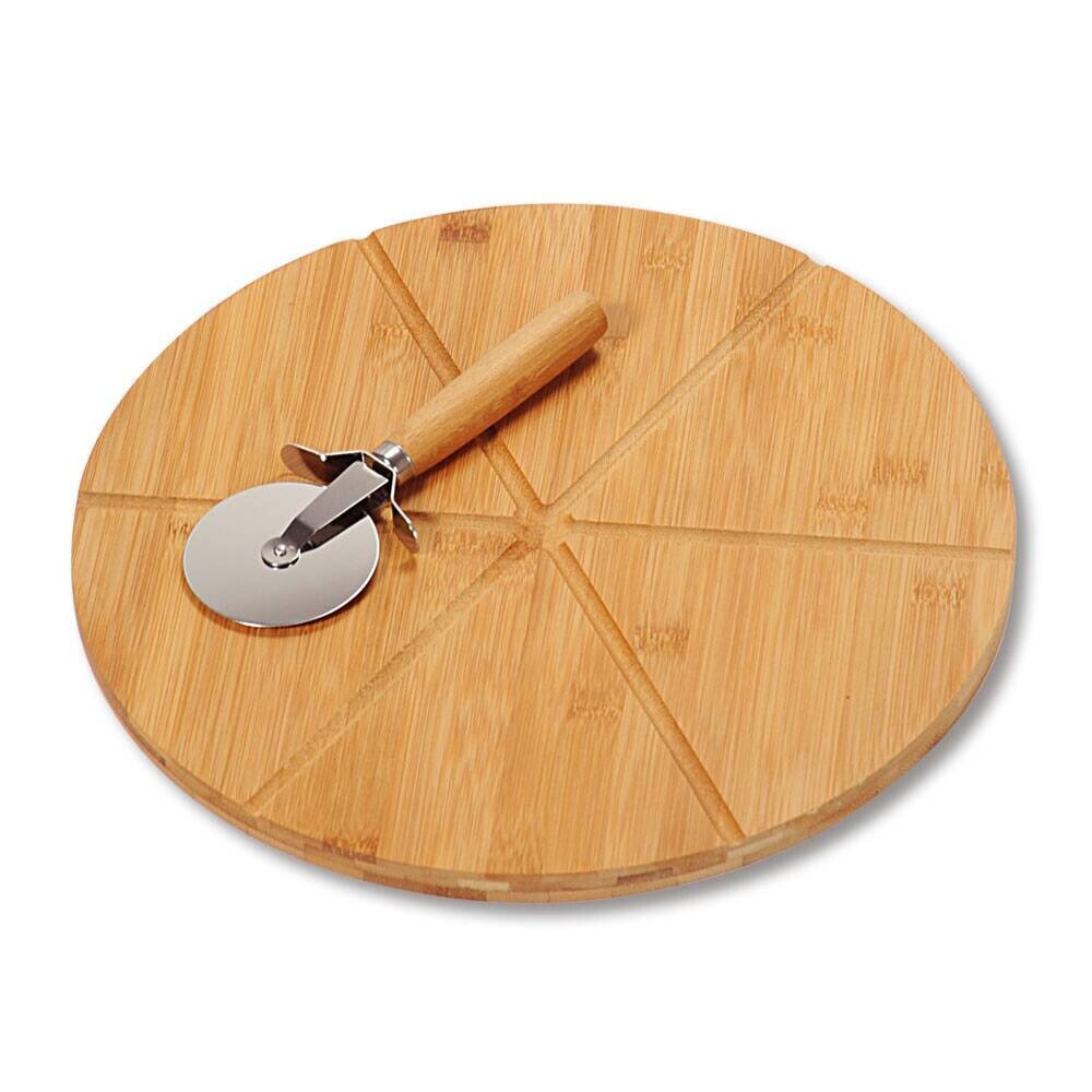 Kesper Pizzateller braun Bambus B/H/L: ca. 32x32x4 cm