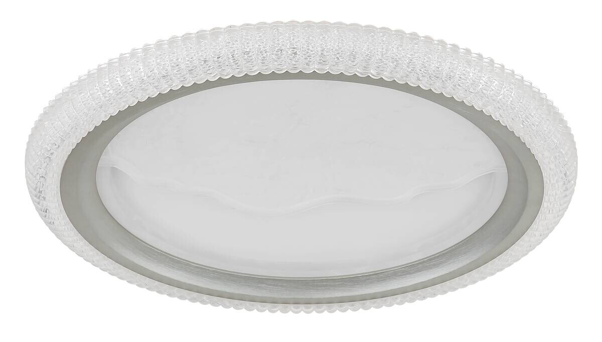 GLOBO LED-Deckenleuchte klar grau Kunststoff Metall H/D: ca. 5,5x39,5 cm 1 Brennstellen