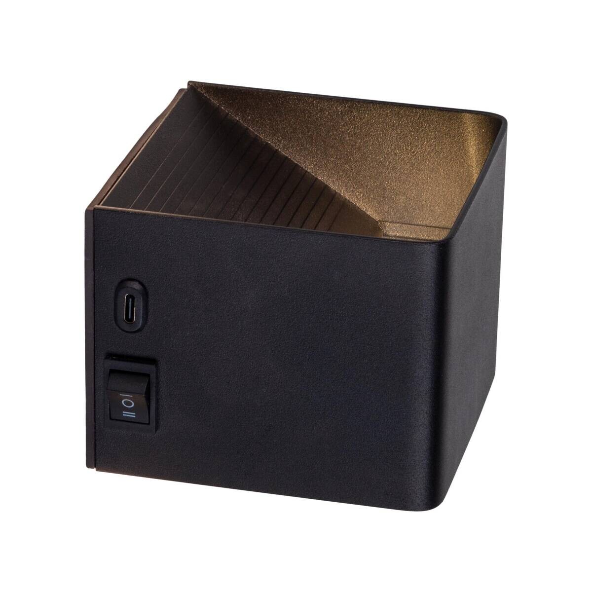 Näve Leuchten LED-Wandleuchte schwarz Metall B/H/T: ca. 10x8x10 cm