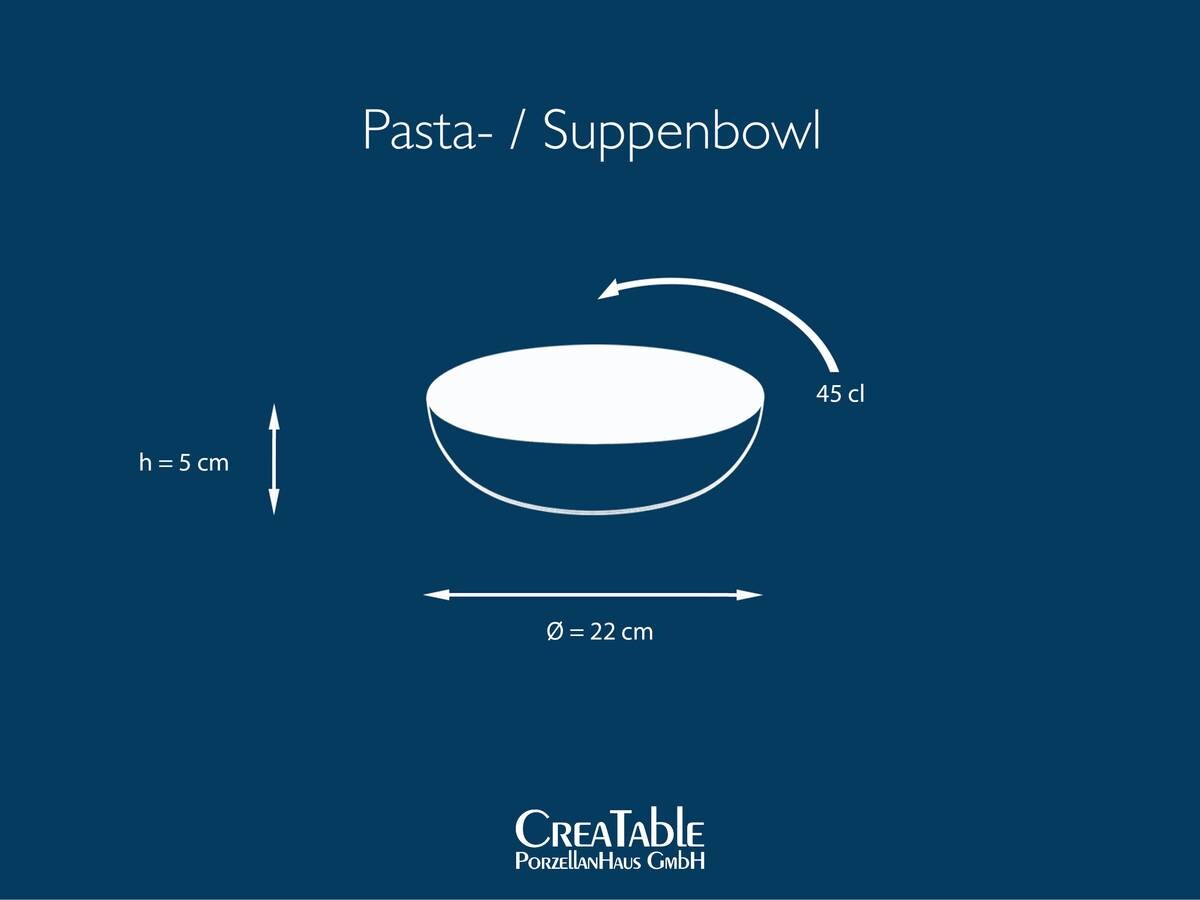 CreaTable Suppenteller NATURE COLLECTION hellblau Steinzeug D: ca. 22 cm