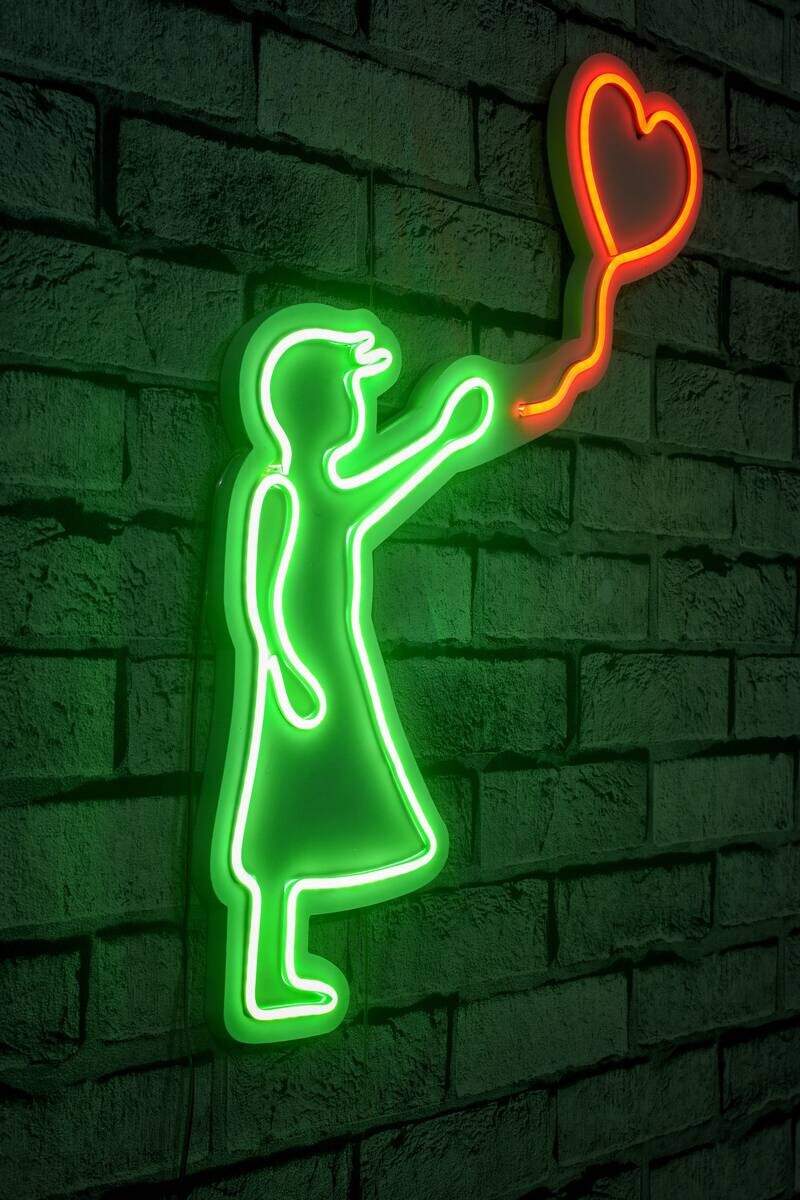 Opviq LED-Wandleuchte grün rot PVC B/H/T/L: ca. 42x56x2x42 cm