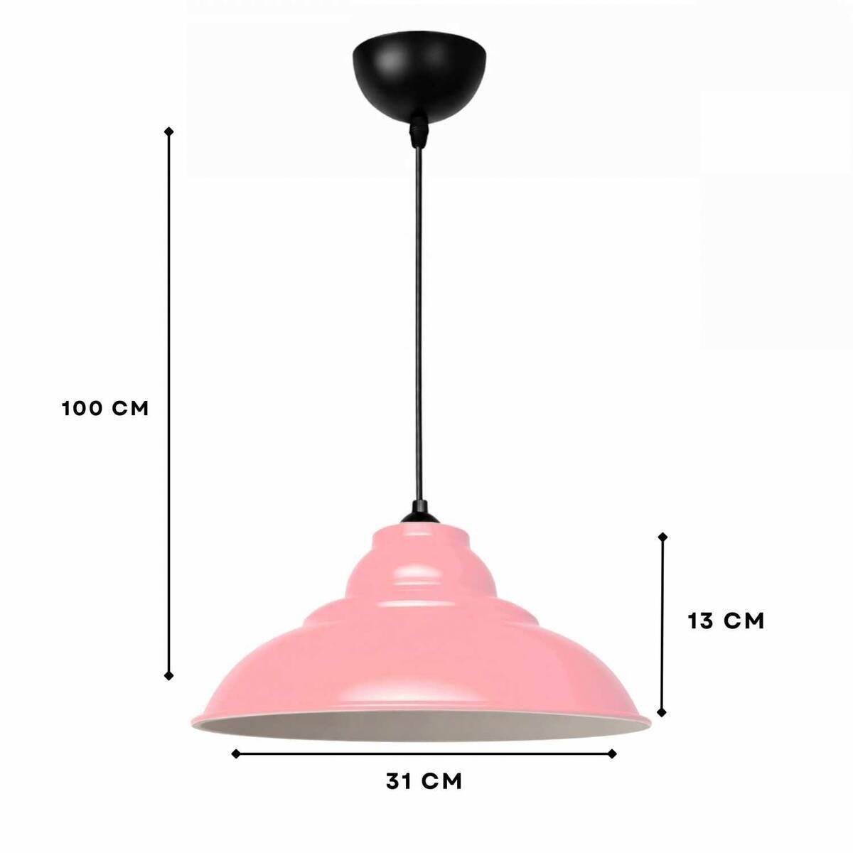 Opviq Pendelleuchte rosa B/H/T: ca. 31x100x31 cm E27 1 Brennstellen