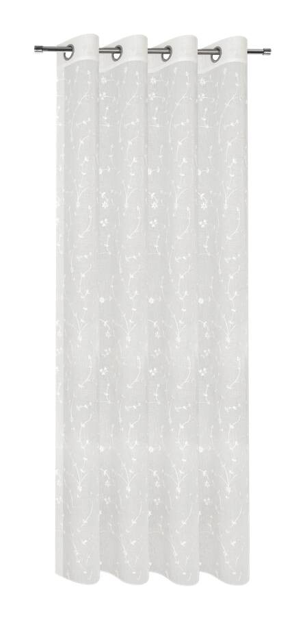 Happy Home Ösenvorhang Blümchen weiß B/L: ca. 140x245 cm