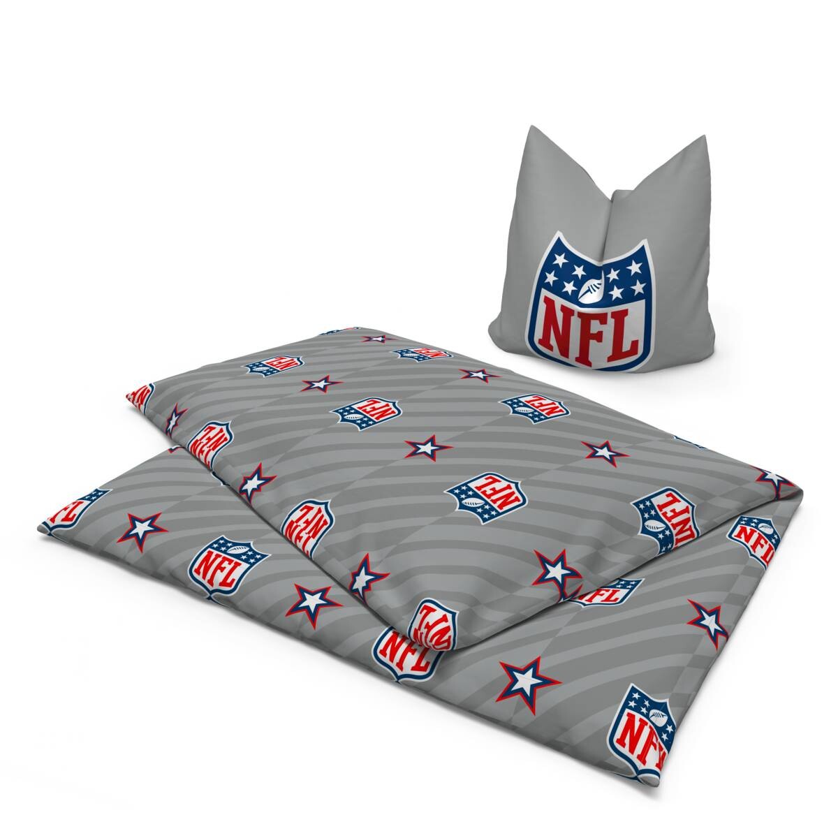Microfaser Bettwäsche NFL grau Polyester B/L: ca. 135x200 cm