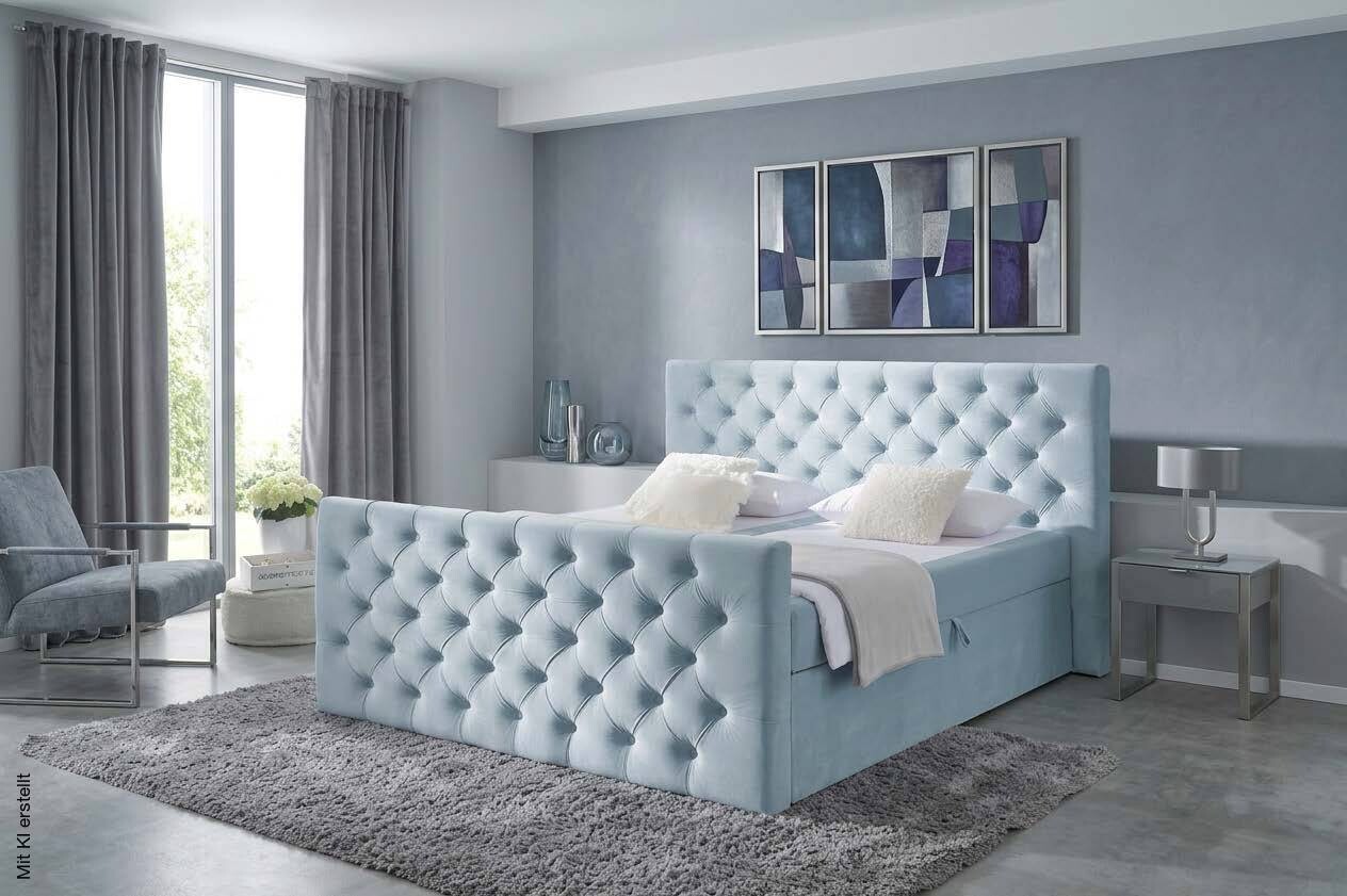 Boxbett Glow hellblau Liegefläche B/L: ca. 160x200 cm