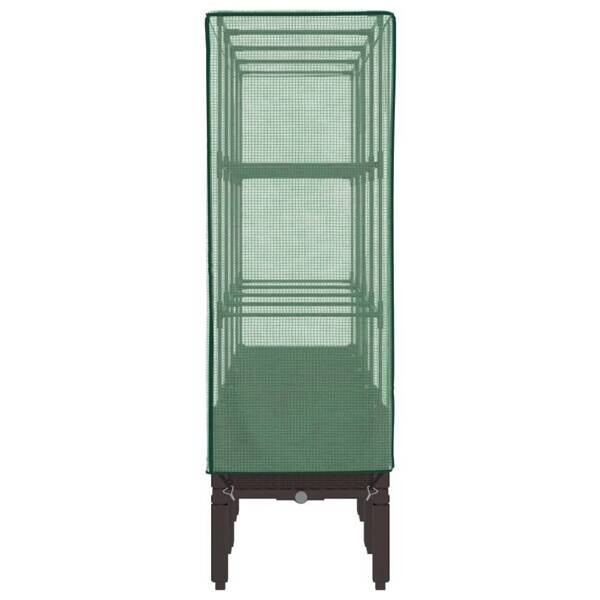 Hochbeet mit Gewächshaus braun Polypropylen B/H/L: ca. 40x140x160 cm