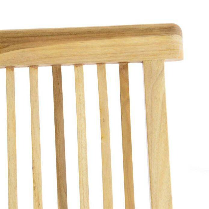 VCM Gartenstuhl 4er Set braun Teakholz B/H/T: ca. 46x89x62 cm